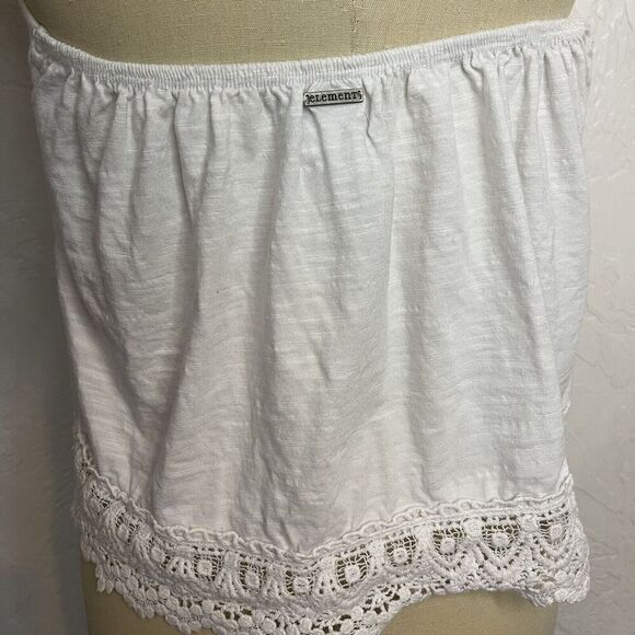 Element Y2K Halter Top Whit Lace Trim Floral Bird Size Medium - Picture 8 of 10